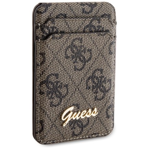 Guess Wallet Card Slot Stand GUWMSHG4SHW brązowy/brown MagSafe 4G Classic Logo