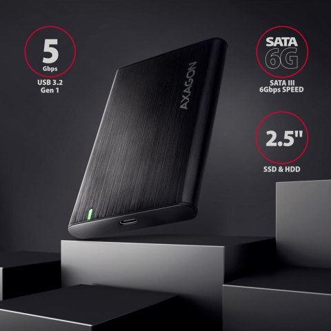 Obudowa zewnętrzna Axagon EE25-A6C do dysków SSD/HDD 2,5" SATA 3.1 (6Gbit/s) /USB3.2 Gen1 czarna