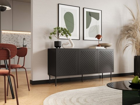 Komoda SIENA 150,5x40x75 czarny mat
