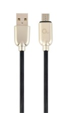 Kabel USB 2.0 (AM/microUSB M) 2m oplot gumowy czarny Gembird