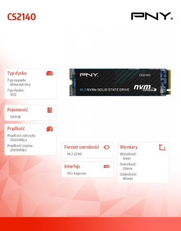 Dysk SSD 500GB M.2 2280 BULK M280CS2140-500-SI