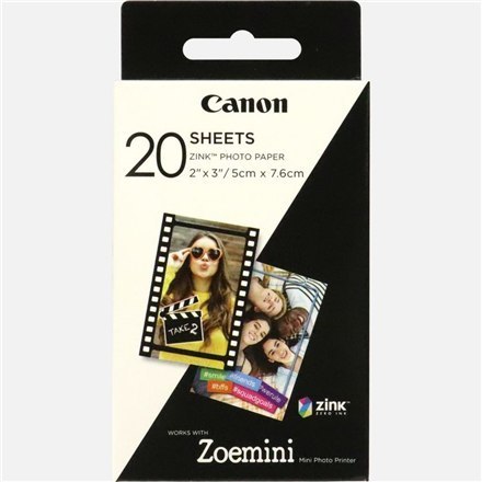 Canon | 20 arkuszy | ZP-2030 | Biały | 5 x 7,6 cm | Papier fotograficzny