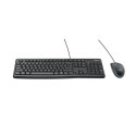 Logitech MK120, zestaw klawiatura z przewodową myszą optyczną, US, klasyczna, przewodowa (USB), czarna