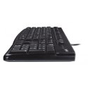 Logitech MK120, zestaw klawiatura z przewodową myszą optyczną, US, klasyczna, przewodowa (USB), czarna
