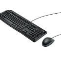 Logitech MK120, zestaw klawiatura z przewodową myszą optyczną, US, klasyczna, przewodowa (USB), czarna