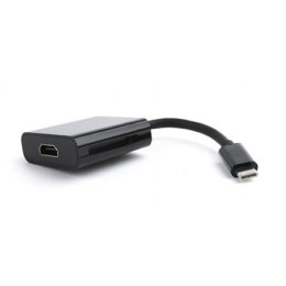 Adapter wideo Cablexpert | 19-pinowe HDMI typu A | żeńskie | 24-pinowe USB-C | męskie | czarne | 0,15 m