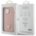 Guess GUHCP15SPCRTHCP iPhone 15 6.1" różowy/pink hardcase Croco Triangle Metal Logo