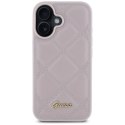 Guess GUHCP16SPSQSQSP iPhone 16 6.1" różówy/pink hardcase Quiled Metal Logo