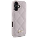 Guess GUHCP16SPSQSQSP iPhone 16 6.1" różówy/pink hardcase Quiled Metal Logo