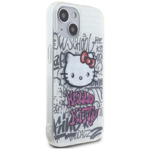 Hello Kitty HKHCP15SHDGPHT iPhone 15 6.1" biały/white hardcase IML Kitty On Bricks Graffiti