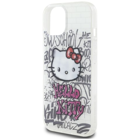 Hello Kitty HKHCP15SHDGPHT iPhone 15 6.1" biały/white hardcase IML Kitty On Bricks Graffiti