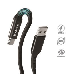 Kabel 60W z USB-C na USB-A w oplocie 150cm (czarny)