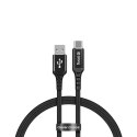 Kabel 60W z USB-C na USB-A w oplocie 150cm (czarny)