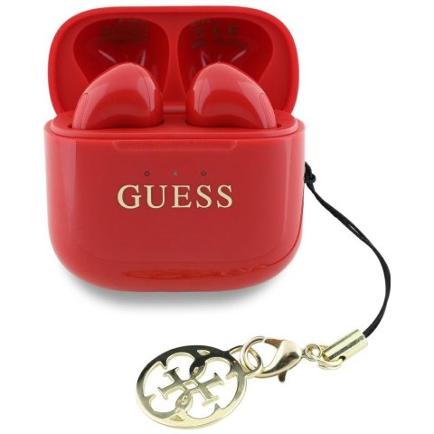 Słuchawki TWS Guess Glossy Effect Printed Classic Logo & Charm czerwony