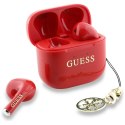 Słuchawki TWS Guess Glossy Effect Printed Classic Logo & Charm czerwony