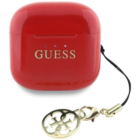 Słuchawki TWS Guess Glossy Effect Printed Classic Logo & Charm czerwony