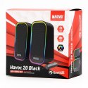 Marvo głośniki HAVOC 20BK, 6W, czarne, podświetlane