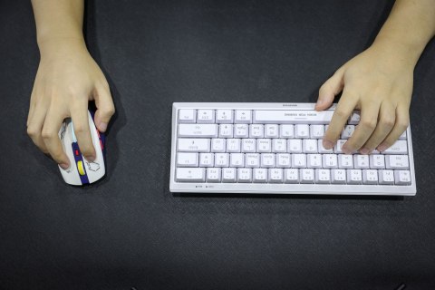 Mysz bezprzewodowa, Marvo DUKE 20, niebiesko-biały, optyczna, 4800DPI