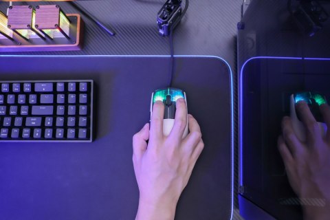 Mysz przewodowa USB, Marvo M727, biała, optyczna, 12000DPI