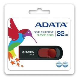 ADATA C008 32 GB, USB 2.0, czarny/czerwony