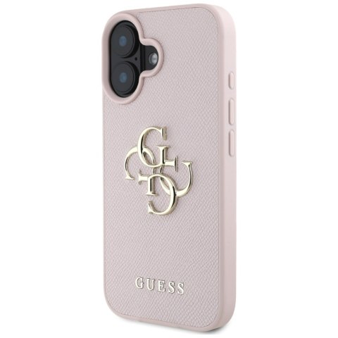 Etui Guess Grained Big 4G Logo Small Classic Logo do iPhone 16 różowy