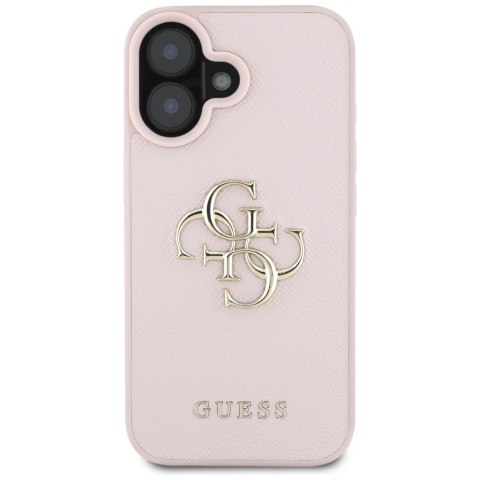 Etui Guess Grained Big 4G Logo Small Classic Logo do iPhone 16 różowy