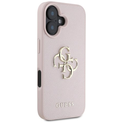 Etui Guess Grained Big 4G Logo Small Classic Logo do iPhone 16 różowy