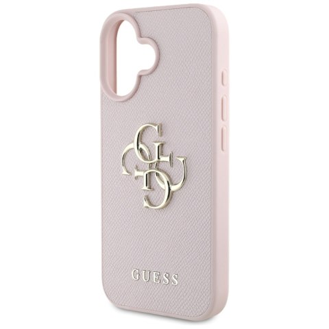 Etui Guess Grained Big 4G Logo Small Classic Logo do iPhone 16 różowy