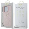 Etui Guess Hot Stamp 4G Pattern Triangle Metal Logo do iPhone 16 Pro różowy
