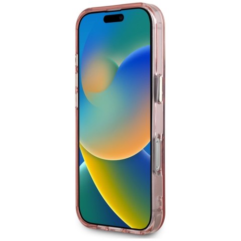 Etui Guess IML Metal Mountain Logo MagSafe do iPhone 16 Pro różowy