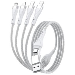 Kabel USB-C/USB-A 4smarts 4w1 1.2m biały
