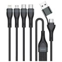 Kabel USB-C/USB-A 4smarts 4w1 1.2m czarny