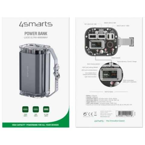 Powerbank 4smarts Lucid Ultra 40000mAh 100W szary