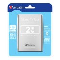 Verbatim zewnętrzny dysk twardy, Store N Go, 2.5", USB 3.0 (3.2 Gen 1), 2TB, 53189, srebrny