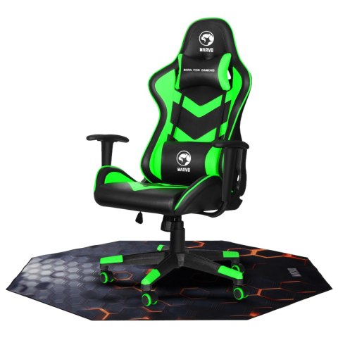 Dla gracza, mata pod fotel, Marvo, GM03, 1100 x 1100 x 2 mm, czarna, antypoślizgowa