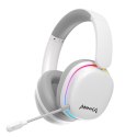 Marvo MONKA ECHO RS, słuchawki z mikrofonem, biała, podświetlona, Tri-mode