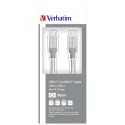 Verbatim Kabel stalowy USB-C/USB-C 3A 30cm srebrny/silver 48867