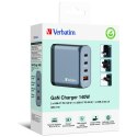 Verbatim Ładowarka sieciowa GaN 140W 3xUSB-C/USB-A + Adapter EU/UK/US GNC-140 32203