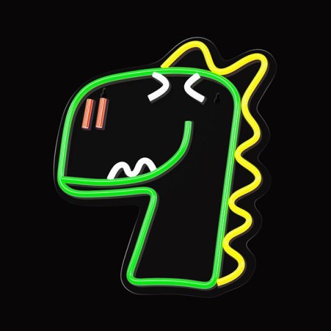 Neon PLEXI LED JURASSIC DINO green FLNJ02 Forever Light