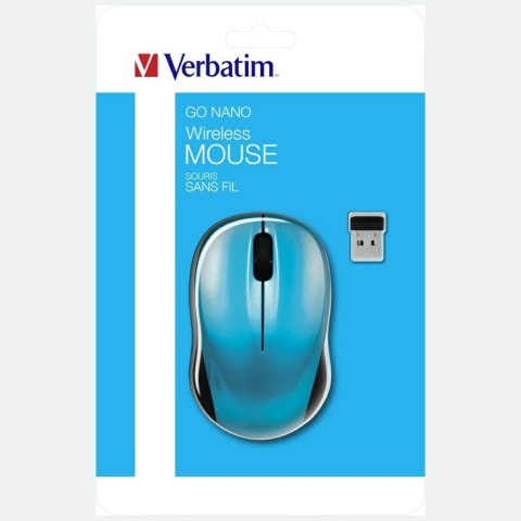 Verbatim Mysz bezprzewodowa Go Nano 1600 dpi niebieski/blue 49044