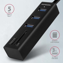 AXAGON HMA-CR3A Koncentrator wieloportowy, USB 3.0 Type-A, 3x USB-A, SD, microSD