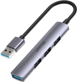 Unitek Hub USB-A 1*USB-A 5 Gbps, 3*USB-A 2.0 alu