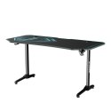 ULTRADESK Biurko dla gracza FRAG XXL BLUE, 160 x 75 cm, 75 cm, uchwyty na słuchawki i napoje, z podkładką XXL na cały pulpit