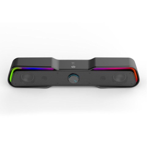 HP DHS-6002, 2.0, 6W, czarny, regulacja głośności, stołowy, 3,5 mm jack (USB), podświetlane, 300Hz-20KHz