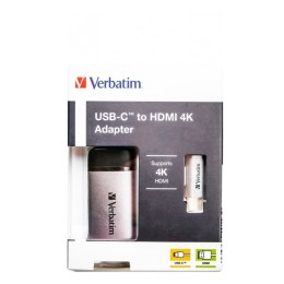 USB (3.1) hub 1-port, 49143, szara, délka kabelu 10cm, Verbatim, 1x HDMI