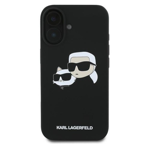 Karl Lagerfeld KLHMP16MSKCHPPLK iPhone16 Plus 6.7" czarny/black hardcase Silicone Double Heads Print MagSafe