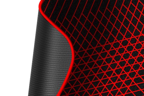 Dla gracza, mata pod fotel, Defender, CYBE, 1220 x 1020 x 4 mm, czarno-czerwona, antypoślizgowa