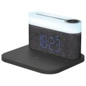 Proove 3w1 Lampka nocna + budzik Day & Night LED 1200mAh 3W z ład. indukcyjną 15W szary/dark gray
