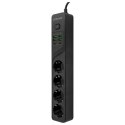 Proove Listwa zasilająca 2m 3000W Power Socket P-04 (4xAC + 4xUSB + 2xType-C) czarny/black