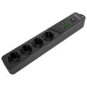 Proove Listwa zasilająca 2m 3000W Power Socket P-04 (4xAC + 4xUSB + 2xType-C) czarny/black